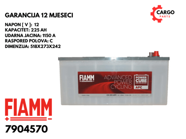 AKUMULATOR FIAMM 225Ah 1150A POWER CUBE APC CX / 225 Ah KAMIONSKI