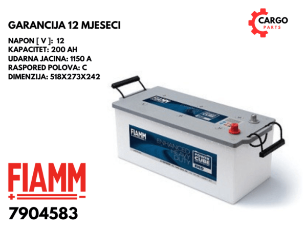 AKUMULATOR FIAMM 200Ah 1150A POWER CUBE C / 200 Ah KAMIONSKI